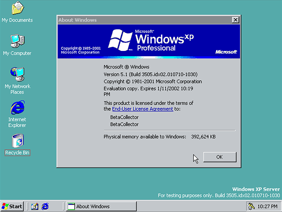 Windows 2003 server screen grab