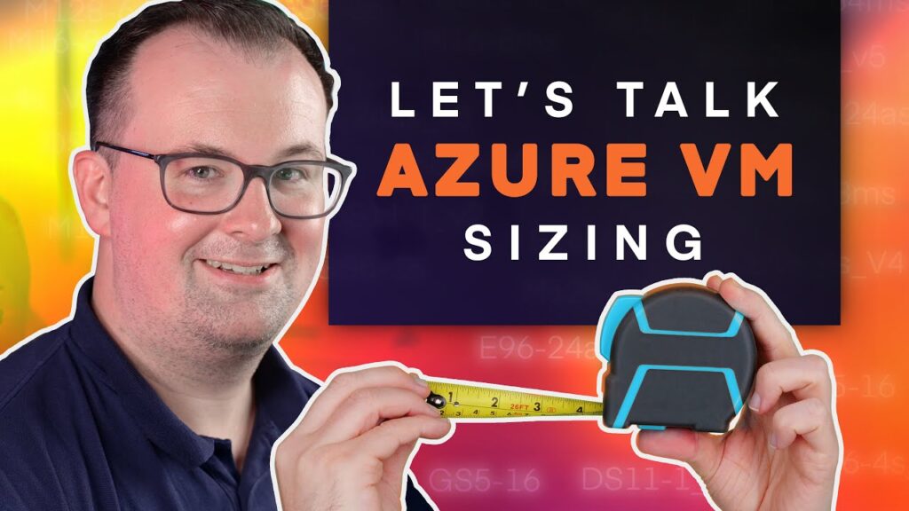 headshot of Synextra's CEO holding out a measuring tape as if measuring Azure VM sizes.